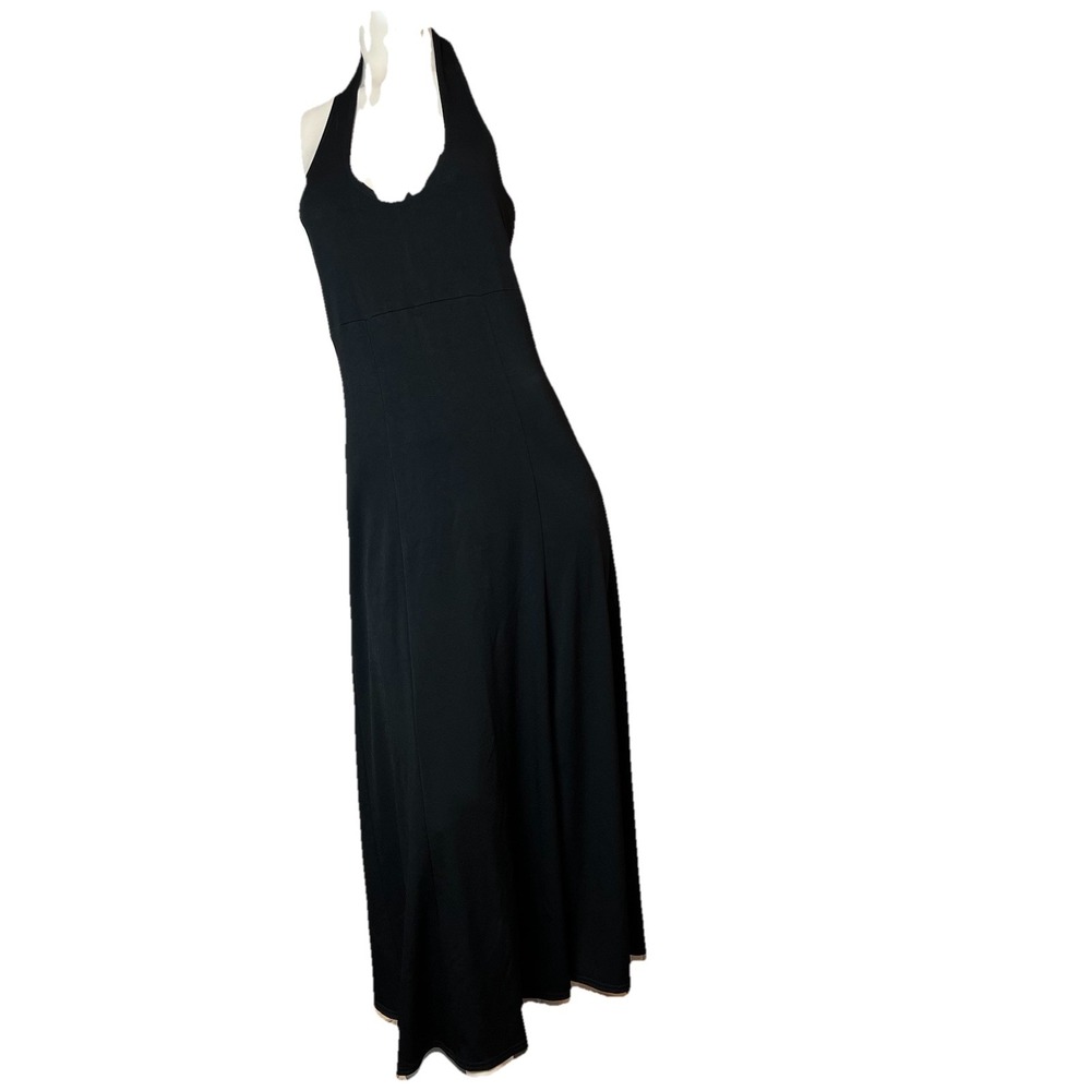 MODA International Black Halter Maxi Dress Women's Size Small